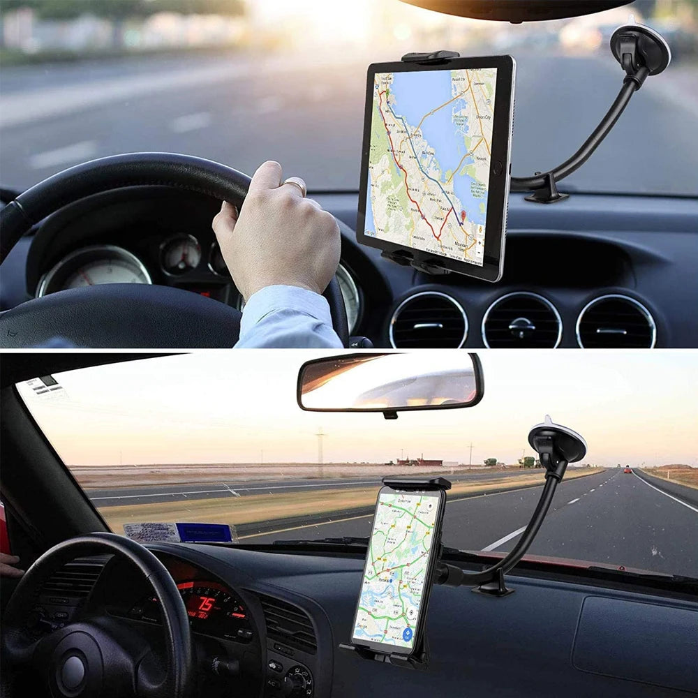 Universeller Auto Tablet & Smartphone Halter – Saugnapf, Schwanenhals, 4,7–13 Zoll