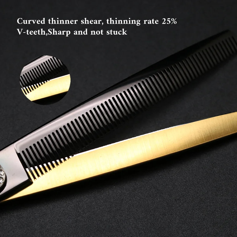 Crane Profi-Hundeschere 7 Zoll – Gebogen, Thinner & Chunker