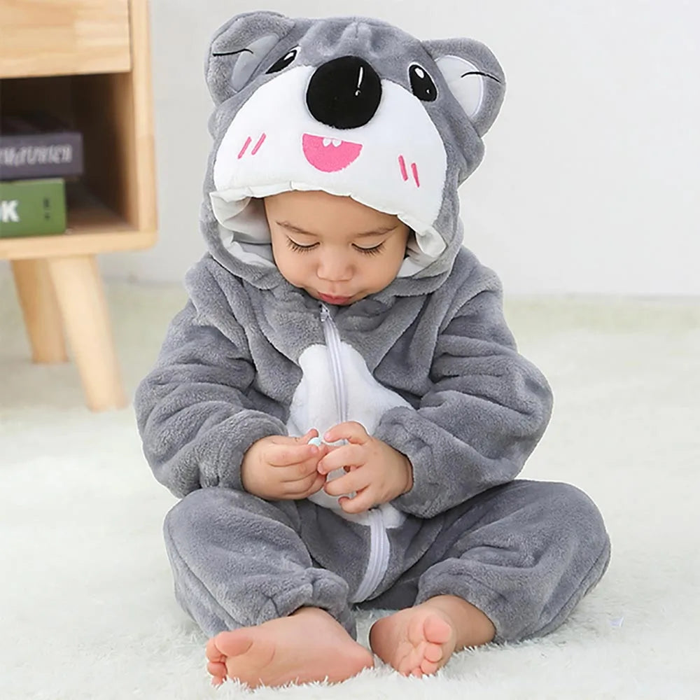 Baby Tier-Jumpsuit Strampler – Cosplay Kostüm für Kleinkinder, Flanell, Unisex (2–36 Monate)