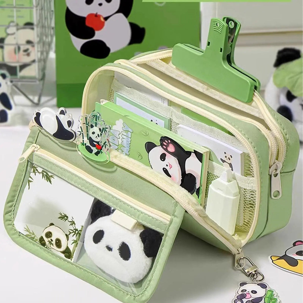 Panda Federmäppchen – Großes Fassungsvermögen, Reißverschluss-Etui für Stifte & Schreibwaren