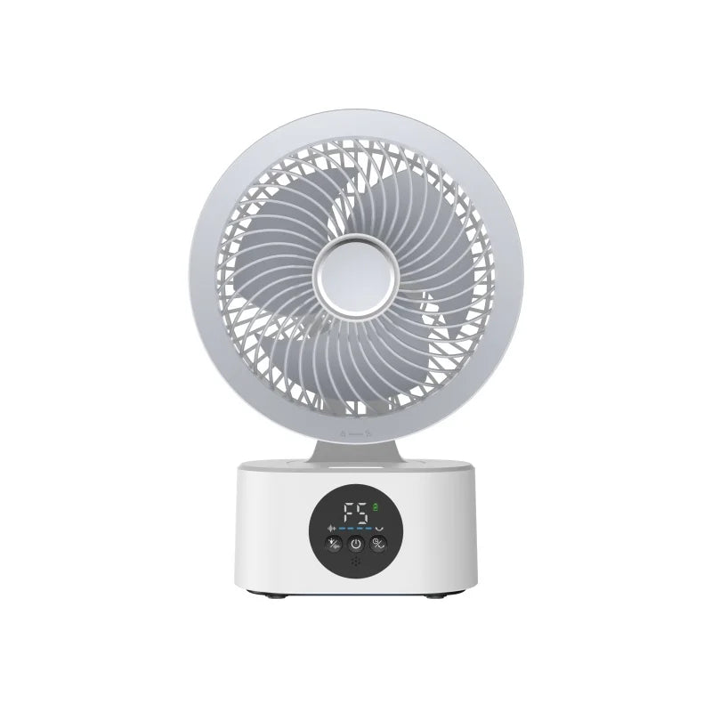 Tragbarer Akku-Ventilator – Wandmontage, faltbar, drehbar mit Nachtlicht (USB 5V)