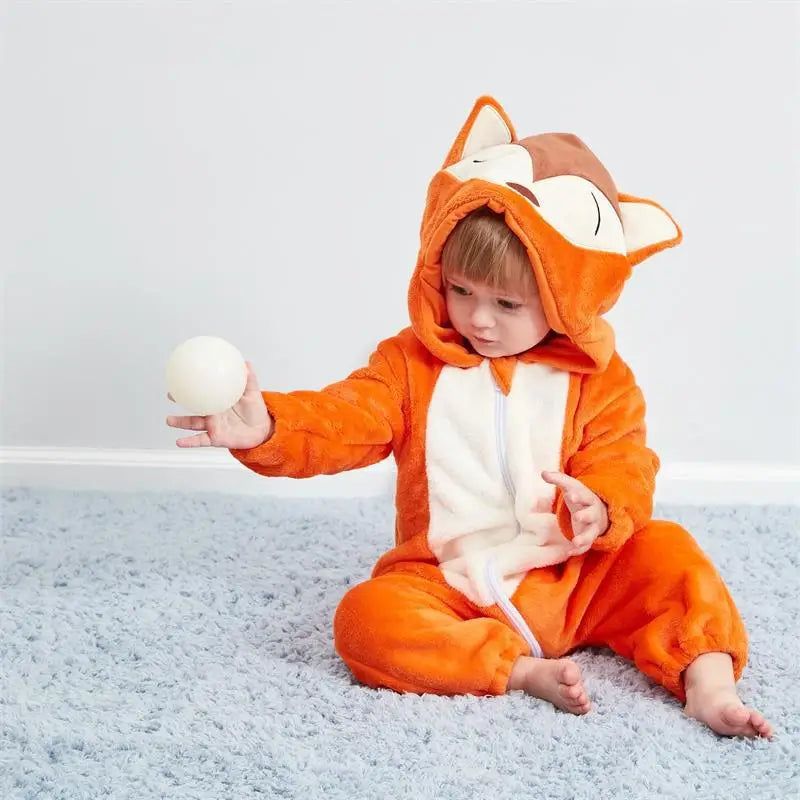 Baby Tier-Jumpsuit Strampler – Cosplay Kostüm für Kleinkinder, Flanell, Unisex (2–36 Monate)