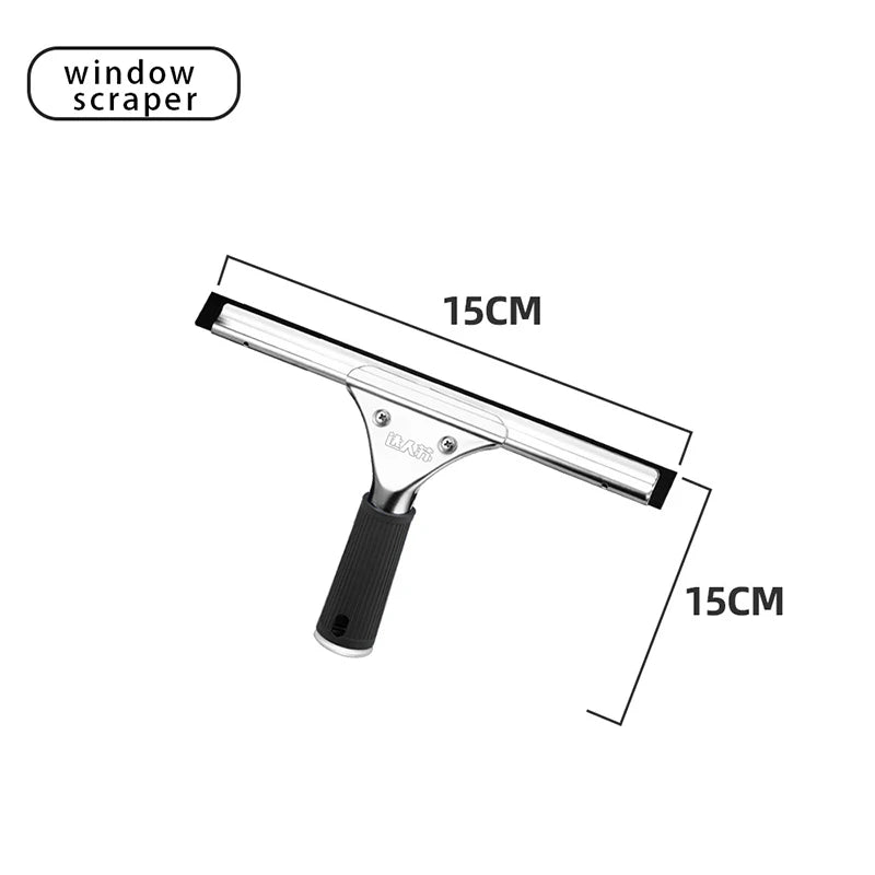 Glasabzieher aus Edelstahl & Gummi – Fenster, Dusche, Auto & Küche (15–45 cm)