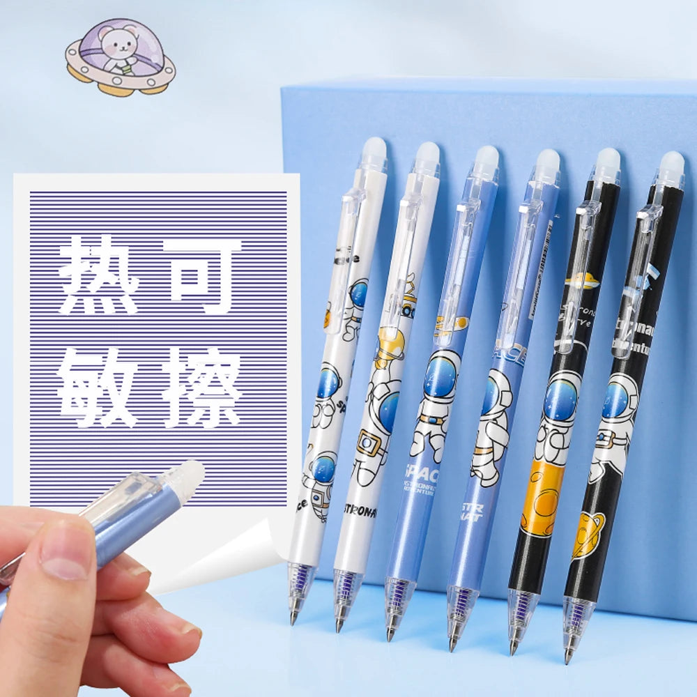 Astronaut Radierstift 6er-Set – 0,5 mm Gel-Tintenstift, ausradierbar, für Schule & Büro