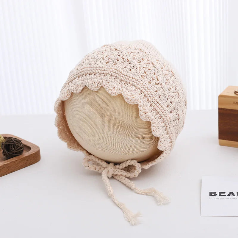 Baby Strickmütze mit Schleife – Handgemachter Turban für Mädchen (0–12 Monate)