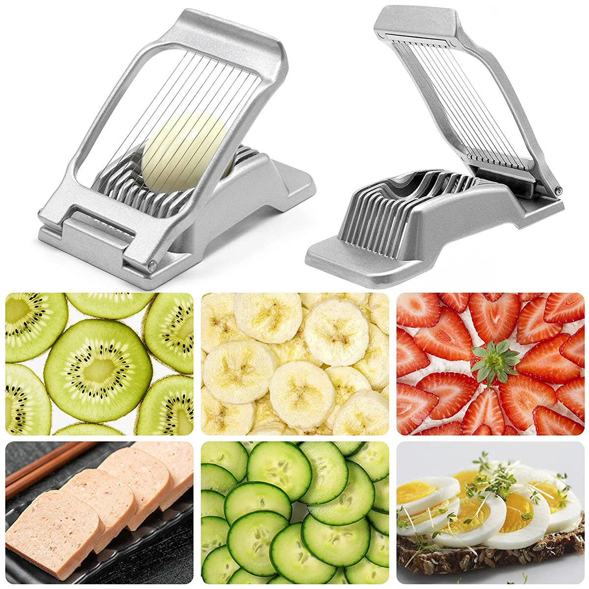Multifunktionaler Eierschneider aus Aluminiumlegierung – Eierteiler & Gemüse-Slicer