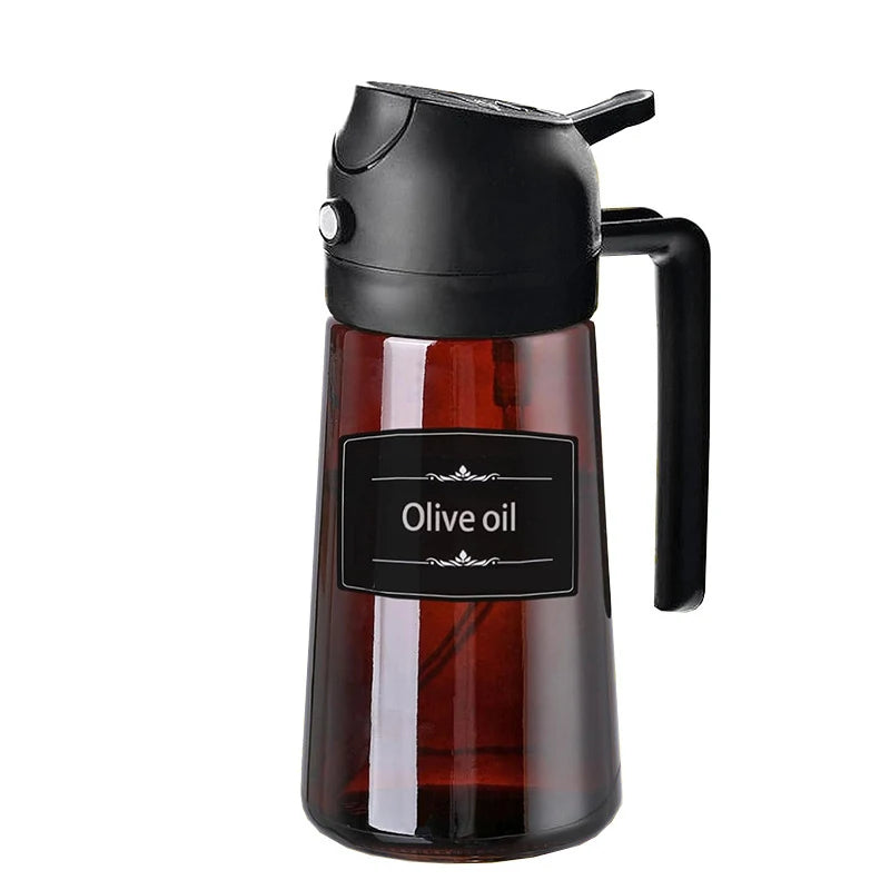 2-in-1 Öl-Sprühflasche aus Glas – 470 ml Olivenöl-Spender mit UV-Schutz