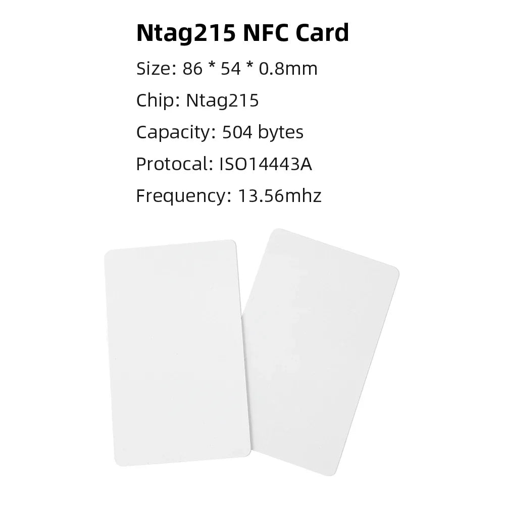 NFC NTAG215 Karten & Sticker – 13,56 MHz, 504 Bytes, für iOS Shortcuts, Huawei Share & mehr