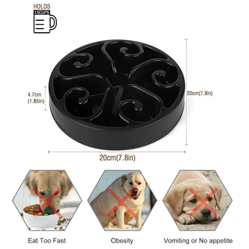 Hunde Slow Feeder Napf – Anti-Schling Fressnapf mit Maze-Design (rutschfest)