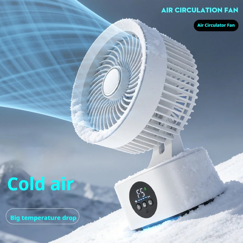 Tragbarer Akku-Ventilator – Wandmontage, faltbar, drehbar mit Nachtlicht (USB 5V)