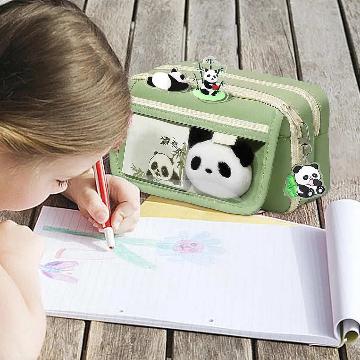Panda Federmäppchen – Großes Fassungsvermögen, Reißverschluss-Etui für Stifte & Schreibwaren