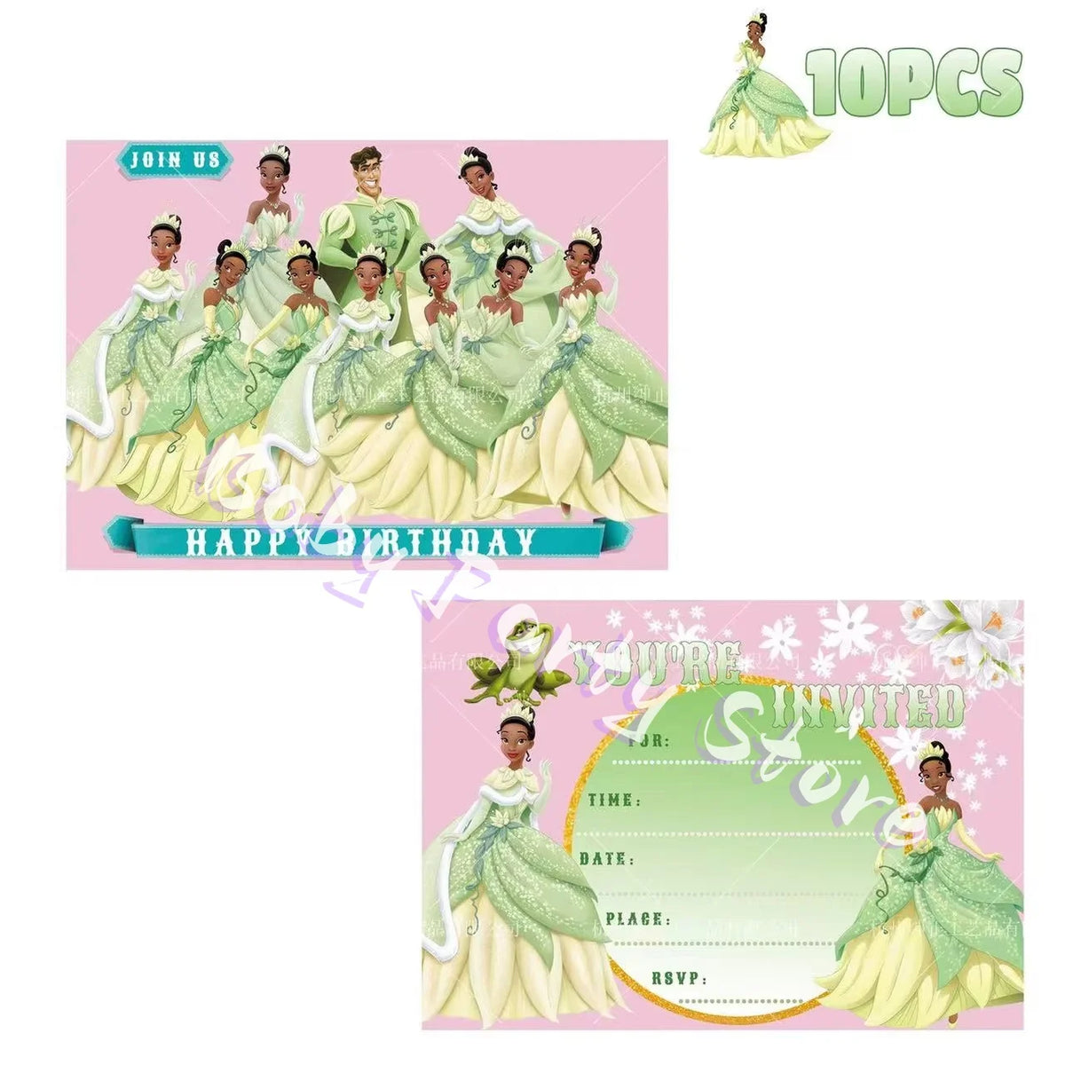 Frosch-Prinzessin Tiana Party-Set – Einweggeschirr für Kindergeburtstag