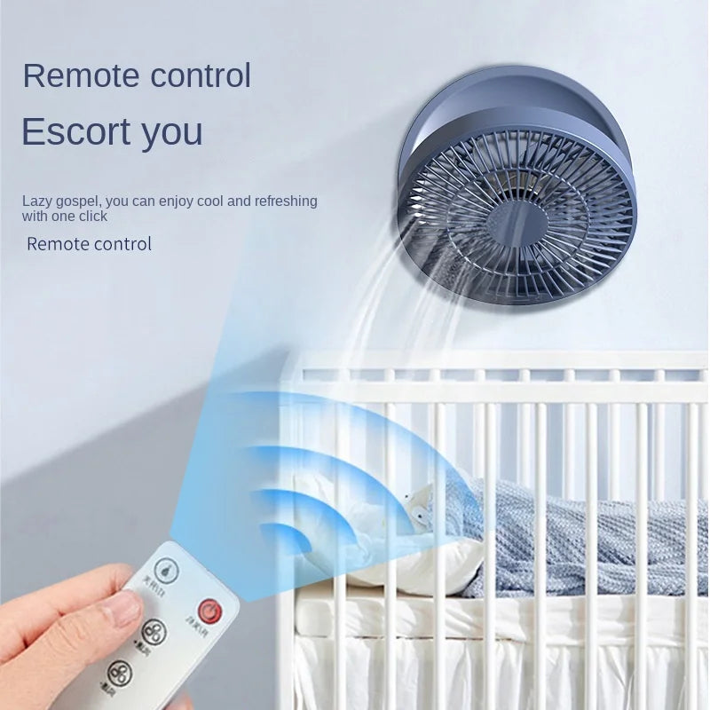 Faltbarer USB-Ventilator mit Fernbedienung – Wand & Tisch, Nachtlicht