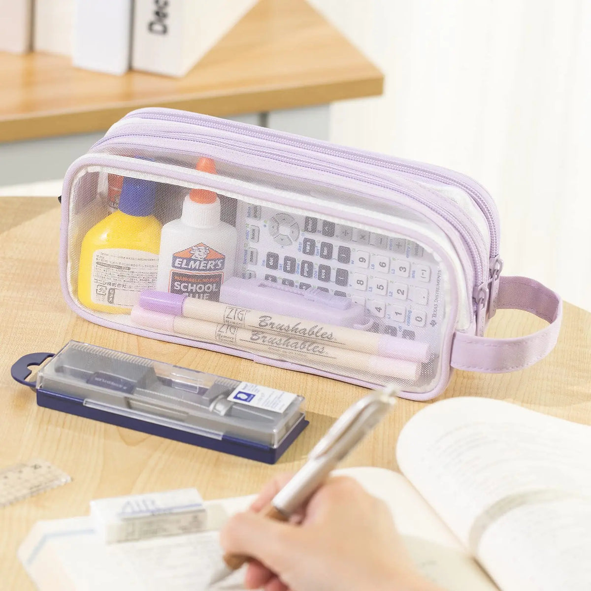 Transparentes Federmäppchen – Großes Fassungsvermögen, Stiftetasche für Schule & Büro