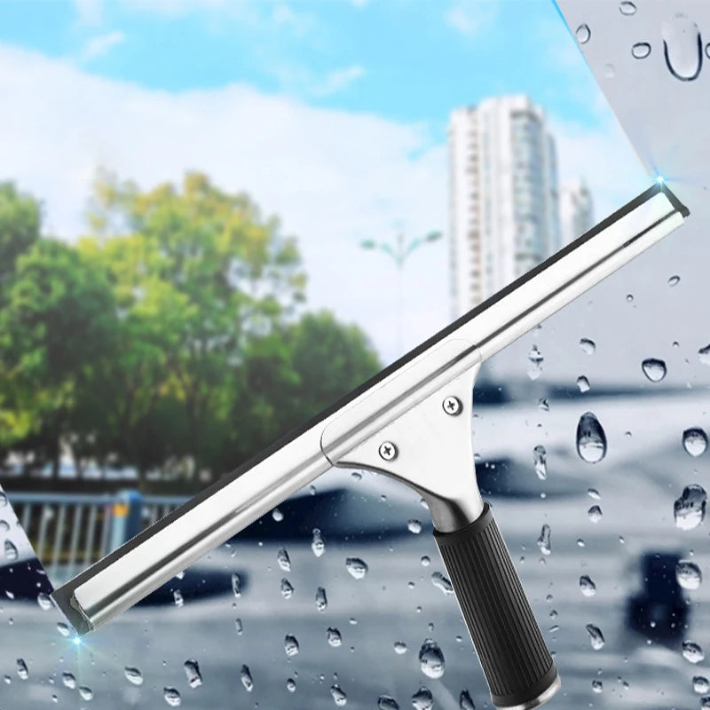 Glasabzieher aus Edelstahl & Gummi – Fenster, Dusche, Auto & Küche (15–45 cm)