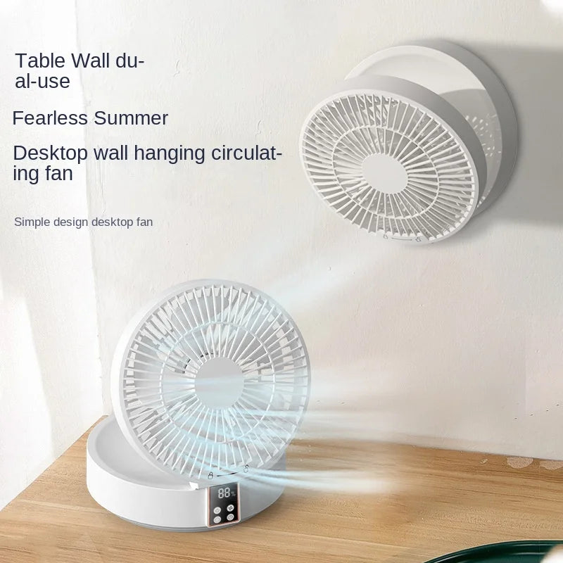 Faltbarer USB-Ventilator mit Fernbedienung – Wand & Tisch, Nachtlicht