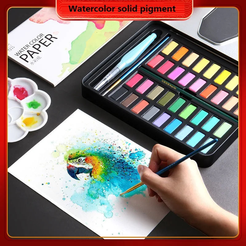 Professionelles Aquarell-Malset – 24/36/48 Farben, Reise-Set für Künstler & Kinder