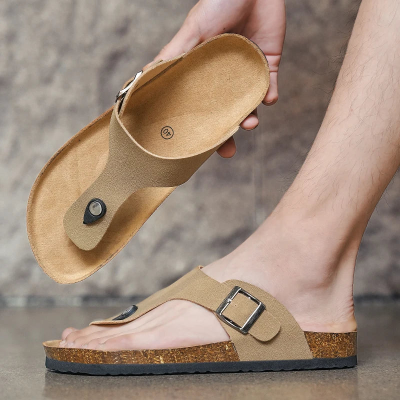 Herren Kork Sandalen – Bequeme Sommer Flip Flops im Birkenstock-Stil