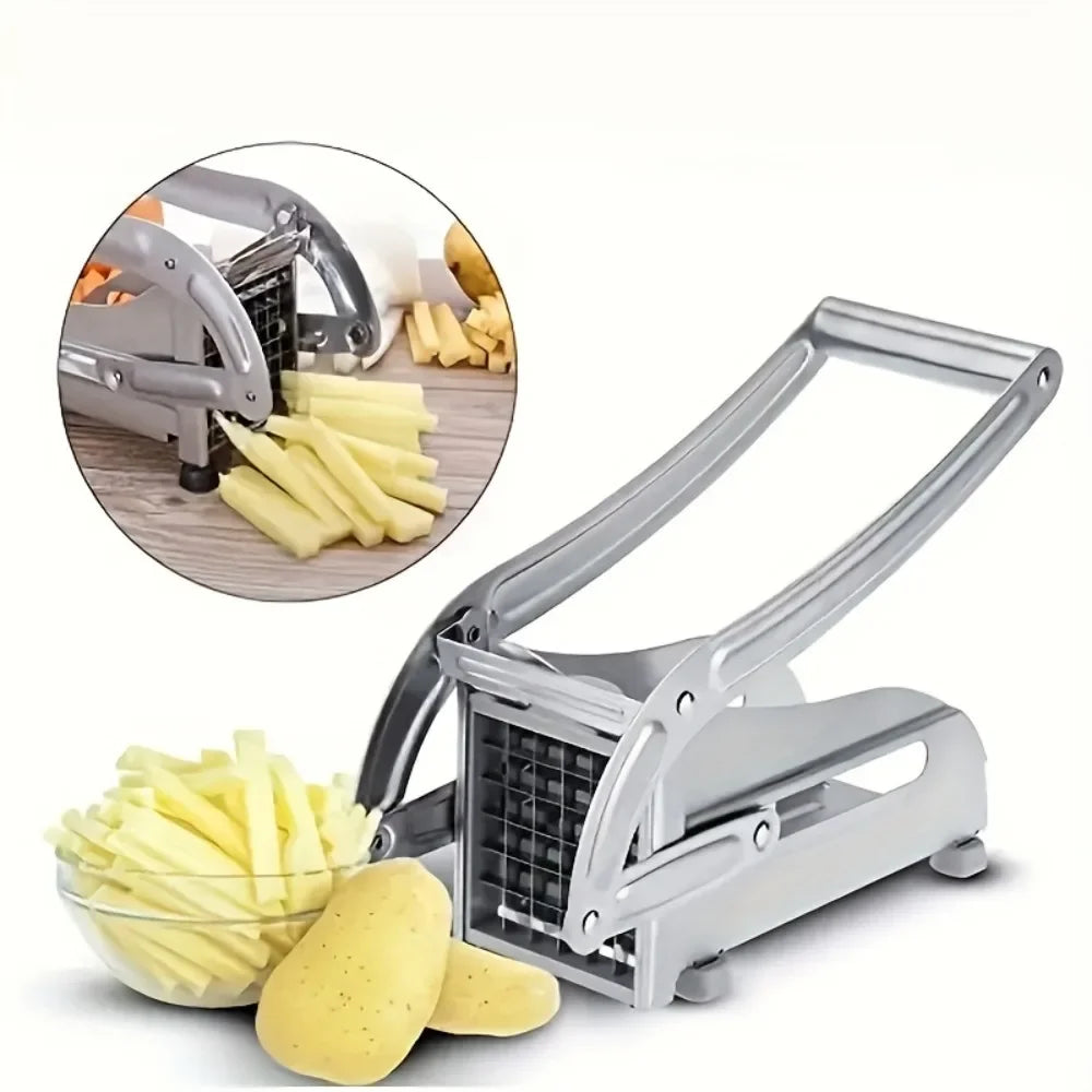 Edelstahl-Gemüse & Obst-Cutter Set – Pommes-Schneider, Gemüsehobel & Zerkleinerer
