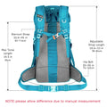 50L Wanderrucksack mit Regenhülle – Wasserdichter Trekkingrucksack in Blau