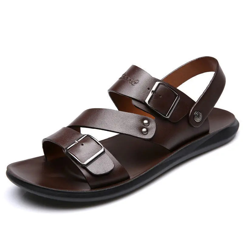 Herren PU-Leder Sandalen – Offene Zehenpartie, Retro Gladiator-Stil