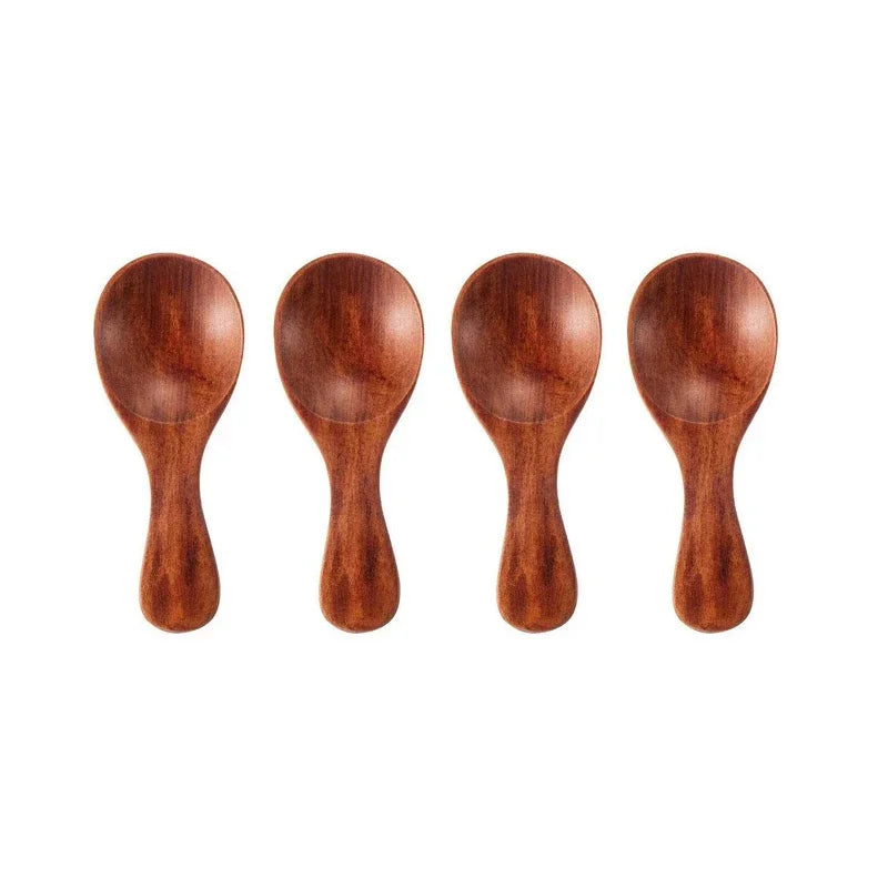 Mini-Holzlöffel 4er-Set – Kleine Gewürz- & Kaffeelöffel aus Naturholz