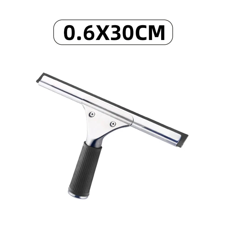 Glasabzieher aus Edelstahl & Gummi – Fenster, Dusche, Auto & Küche (15–45 cm)