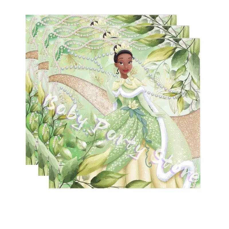 Frosch-Prinzessin Tiana Party-Set – Einweggeschirr für Kindergeburtstag