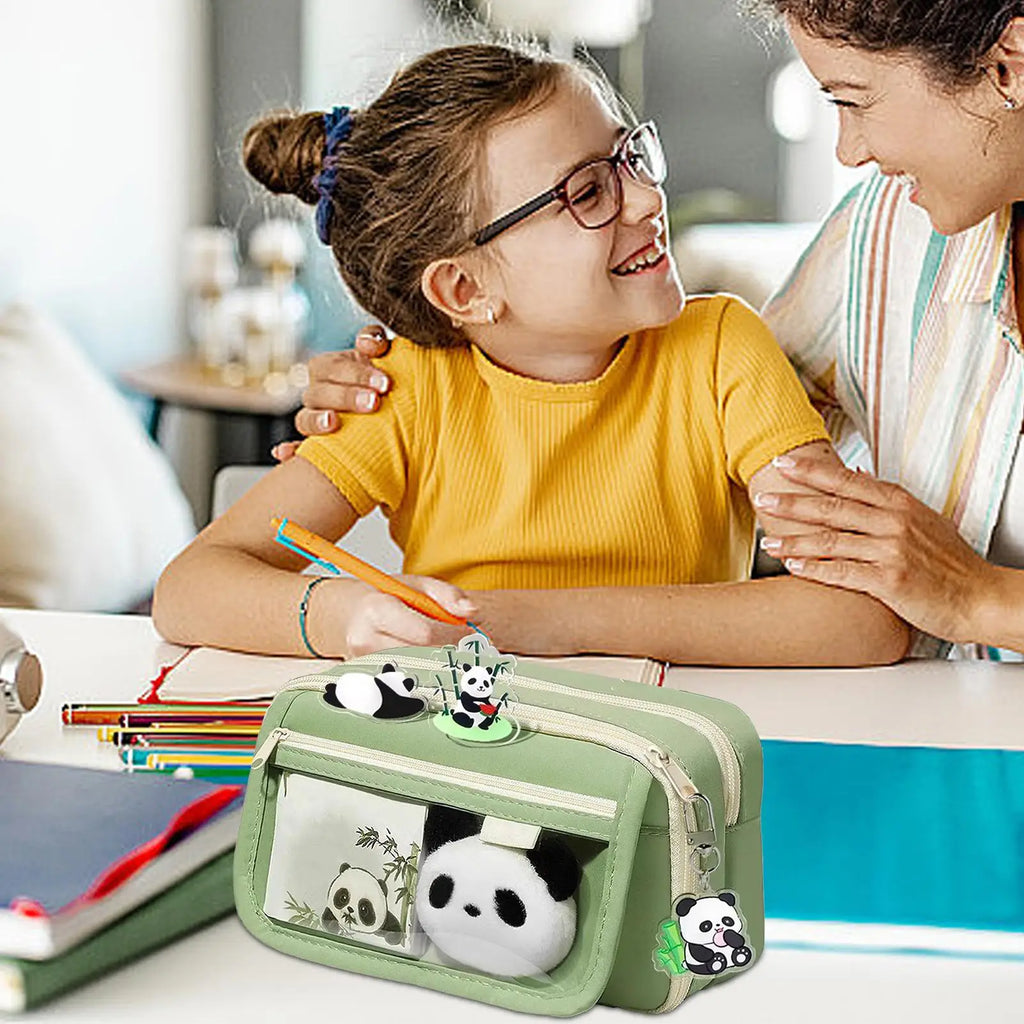 Panda Federmäppchen – Großes Fassungsvermögen, Reißverschluss-Etui für Stifte & Schreibwaren