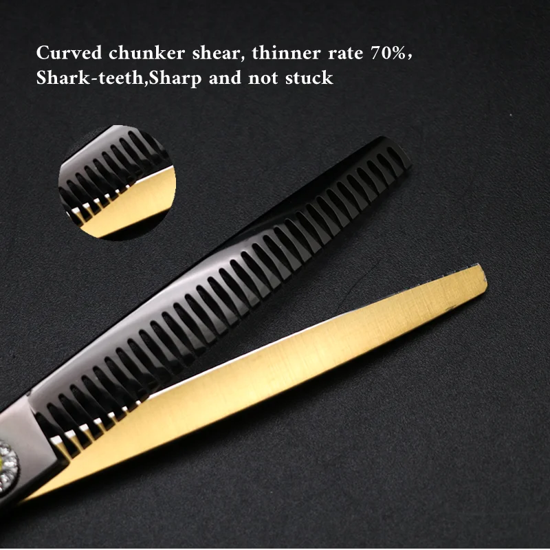 Crane Profi-Hundeschere 7 Zoll – Gebogen, Thinner & Chunker