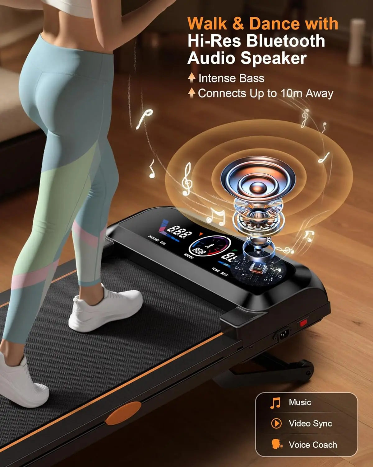 Walking Pad Laufband 3,5 PS – 17% Auto-Neigung, 12 Stufen, RGB-Display, bis 204 kg (3-in-1)