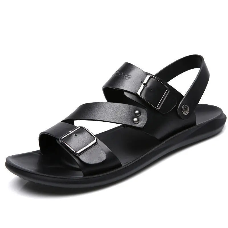 Herren PU-Leder Sandalen – Offene Zehenpartie, Retro Gladiator-Stil