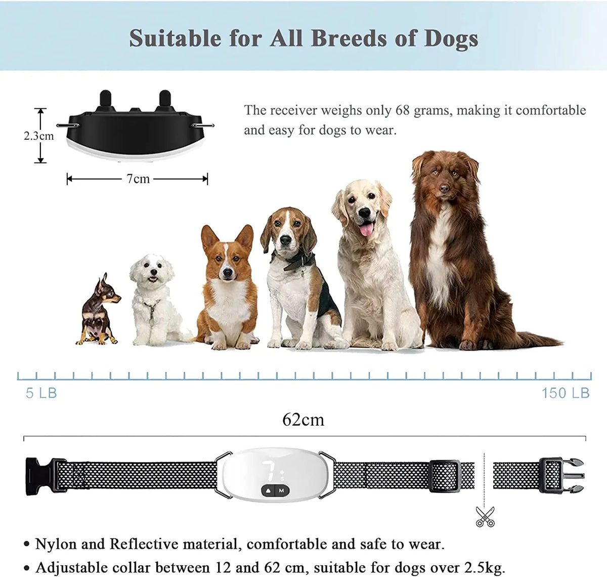 Anti-Bell-Halsband für Hunde – Vibration & Ton-Training, IP67 Wasserdicht, Wiederaufladbar