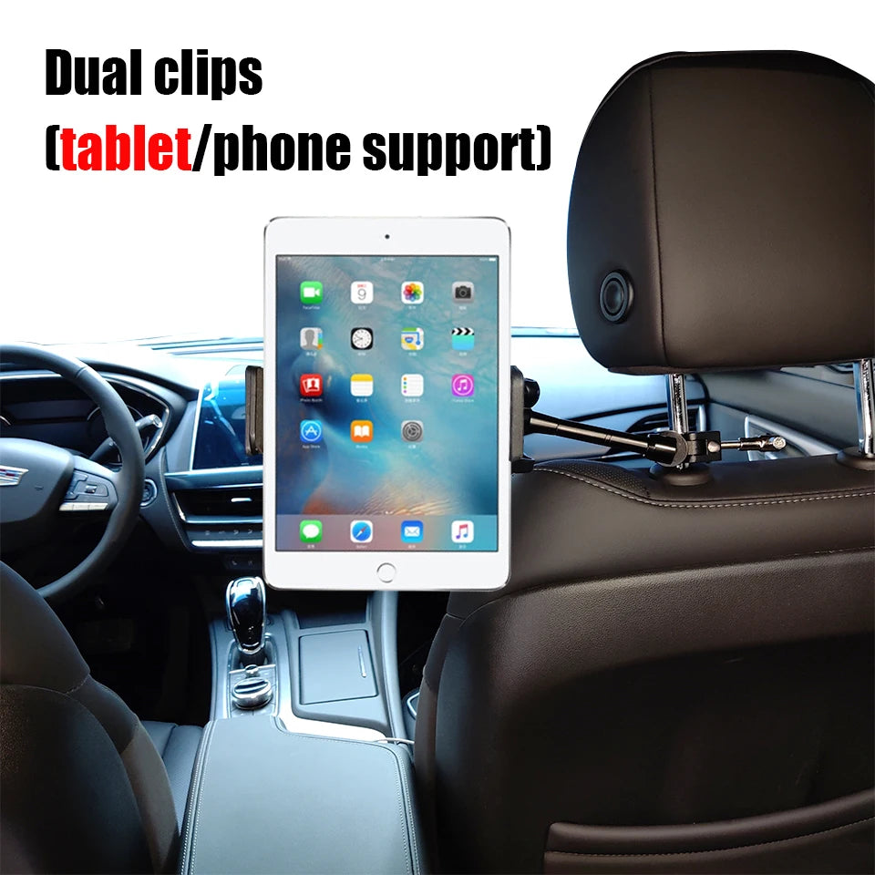 Tablet Autohalter Magic Arm 4–11 Zoll – 360° drehbar, Klemme, 1/4"-Adapter, für iPad & Smartphone