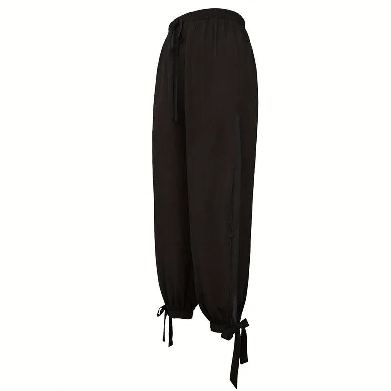 Damen Yogahose – High-Waist, Wide-Leg mit Schlitz, locker & stylisch