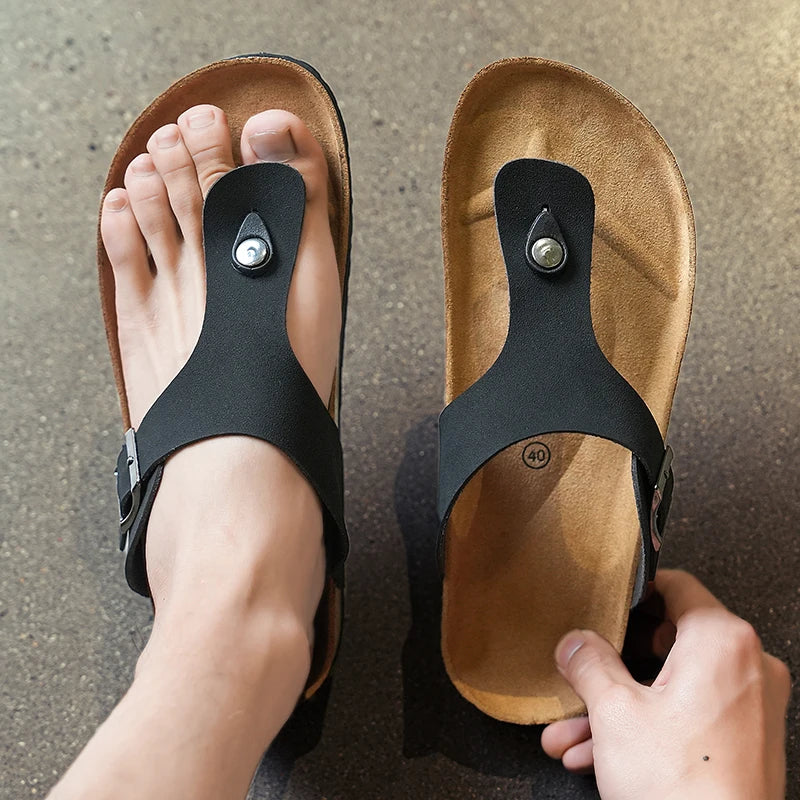 Herren Kork Sandalen – Bequeme Sommer Flip Flops im Birkenstock-Stil