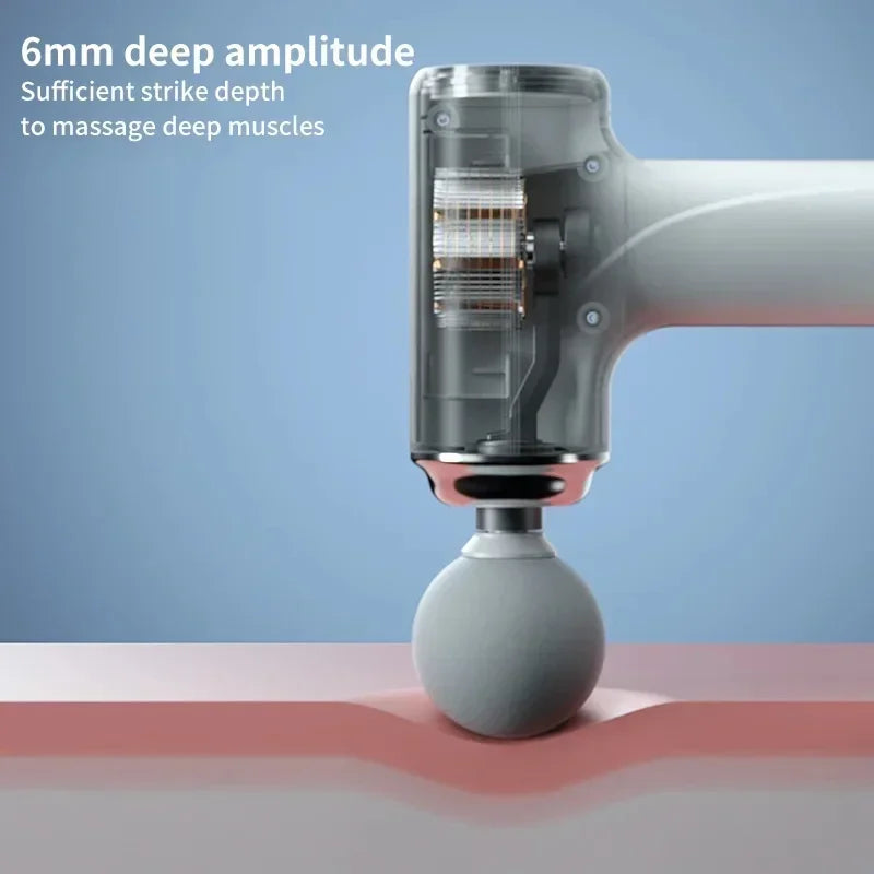 AI Faszien-Massagepistole – 4 Aufsätze, 6 Stufen, LED, USB-C