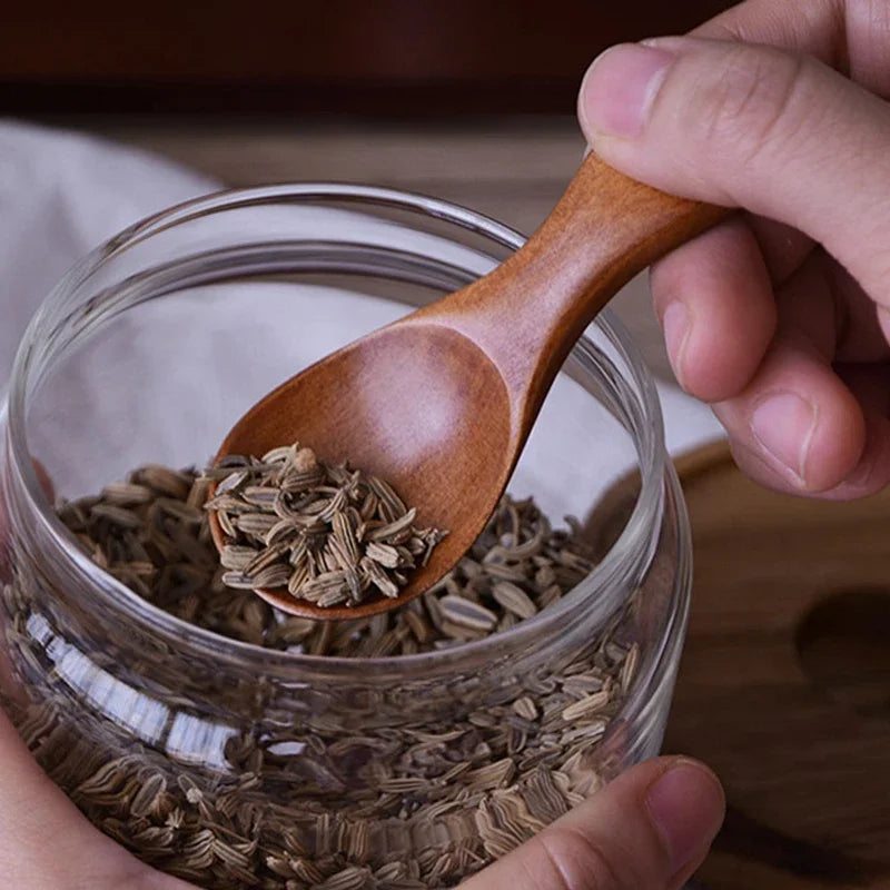 Mini-Holzlöffel 4er-Set – Kleine Gewürz- & Kaffeelöffel aus Naturholz