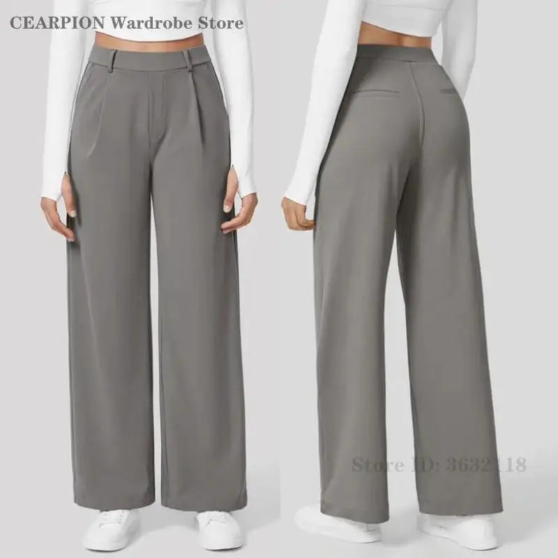 Damen Yogahose – Weite Sporthose mit Taschen & hohem Bund
