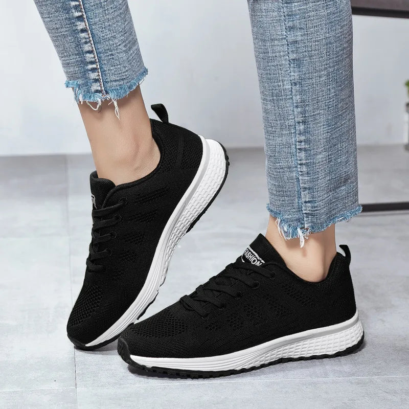 Damen Mesh Sneakers – Leichte Schnürschuhe für Sommer & Frühling