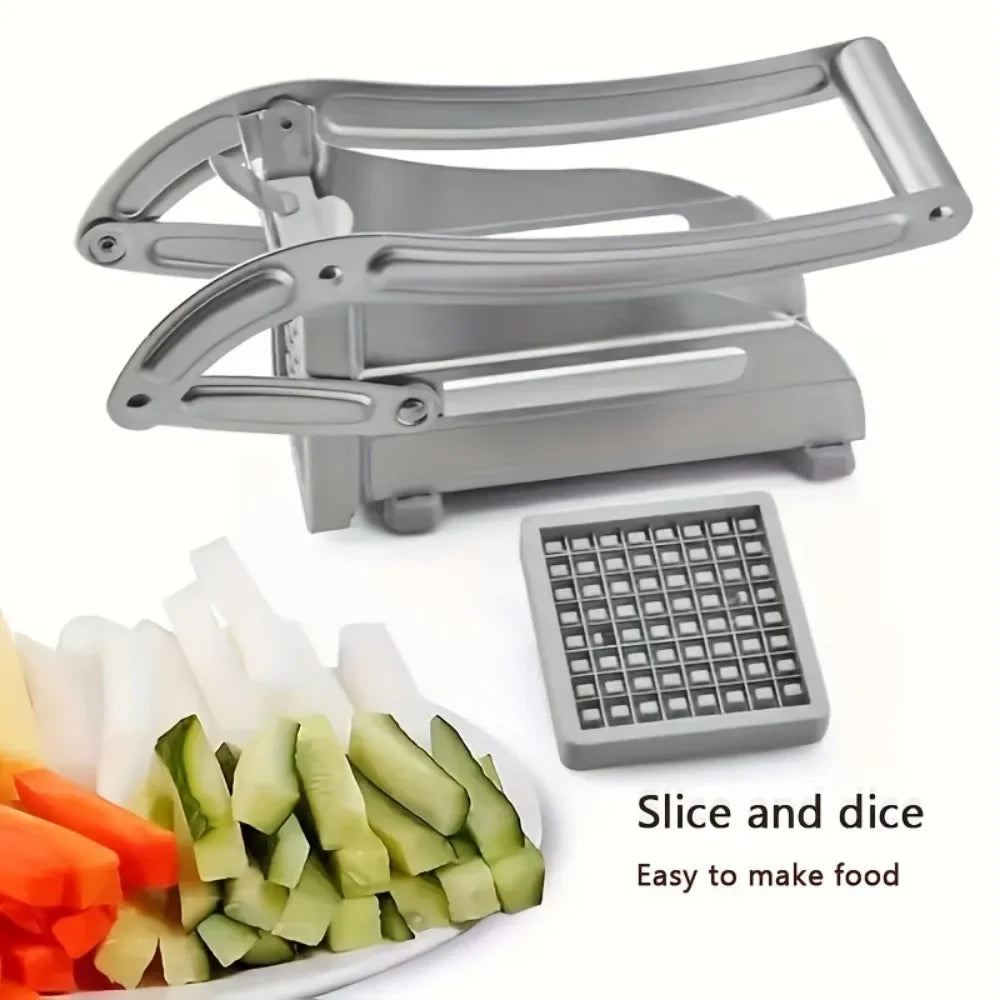 Edelstahl-Gemüse & Obst-Cutter Set – Pommes-Schneider, Gemüsehobel & Zerkleinerer