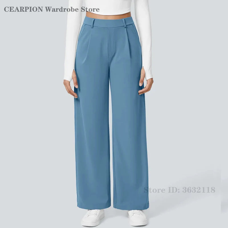 Damen Yogahose – Weite Sporthose mit Taschen & hohem Bund