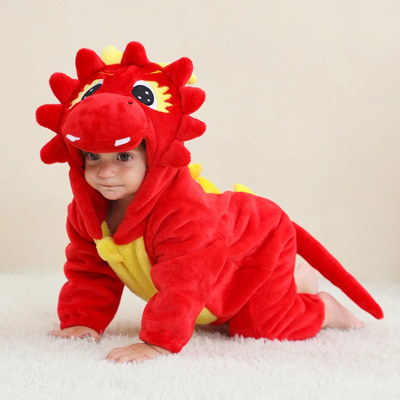 Baby Tier-Jumpsuit Strampler – Cosplay Kostüm für Kleinkinder, Flanell, Unisex (2–36 Monate)