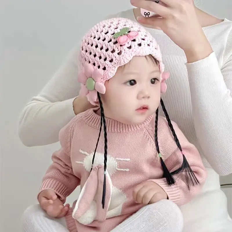 Baby Strickmütze mit Schleife – Handgemachter Turban für Mädchen (0–12 Monate)