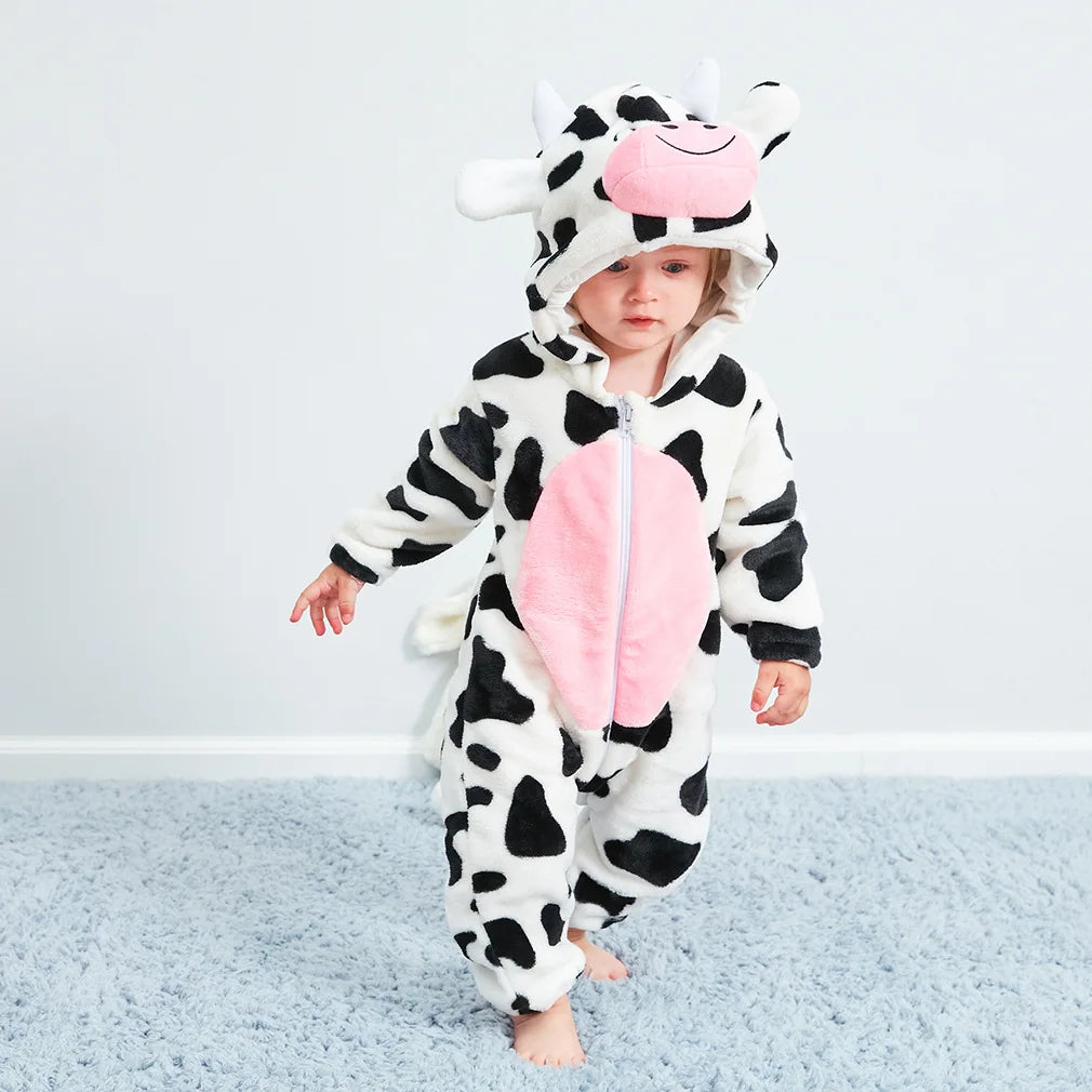 Baby Tier-Jumpsuit Strampler – Cosplay Kostüm für Kleinkinder, Flanell, Unisex (2–36 Monate)