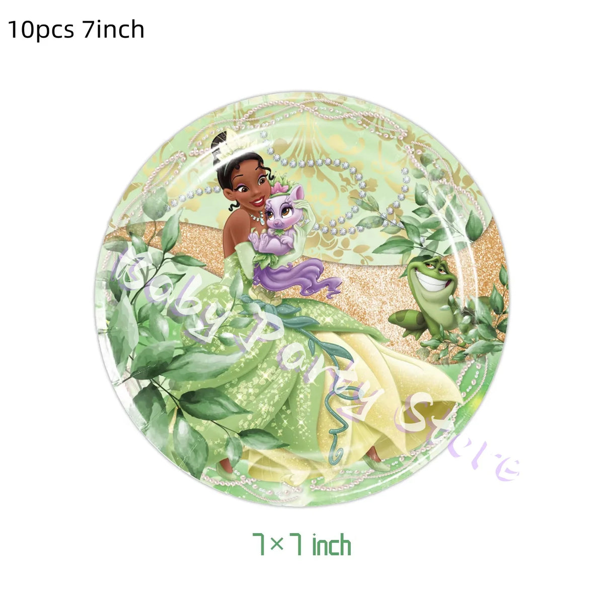 Frosch-Prinzessin Tiana Party-Set – Einweggeschirr für Kindergeburtstag