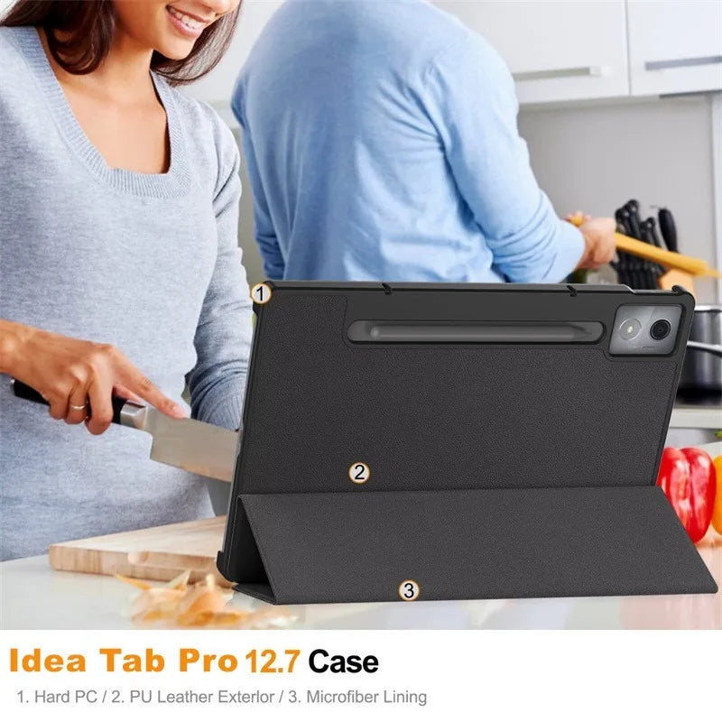 Tablet-Hülle für Lenovo Idea Tab Pro 12.7 (2025) – Magnetisches PU-Leder Smart Case