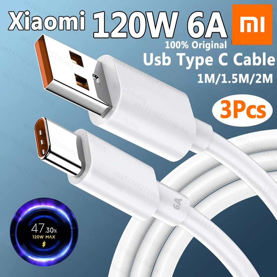Xiaomi Original USB-C Schnellladekabel 120W – Turbo Charge, 1m/1,5m/2m, für alle Xiaomi-Geräte