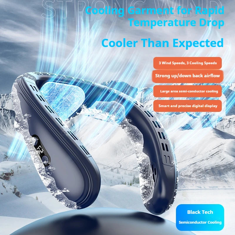 Tragbarer Nackenlüfter – Klingenloses Wearable-Kühlgerät (USB aufladbar)