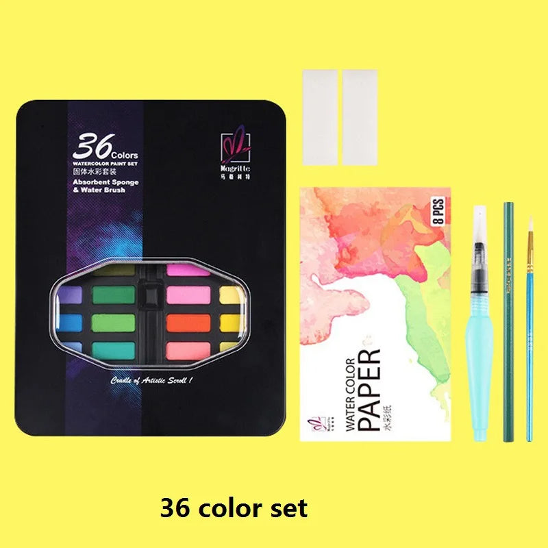 Professionelles Aquarell-Malset – 24/36/48 Farben, Reise-Set für Künstler & Kinder